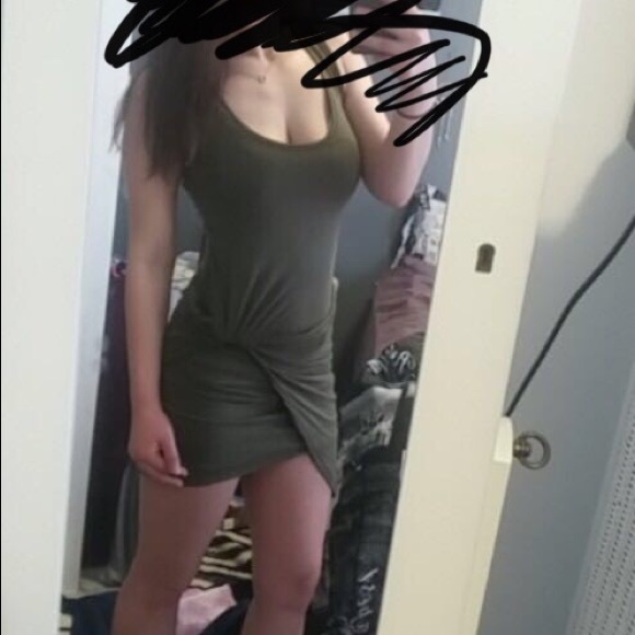 Olive green bodycon dress - Picture 2 of 2